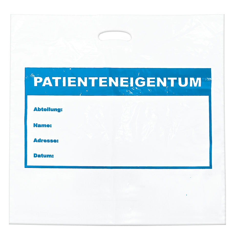 Tragetaschen ''Patienteneigentum'' weiß, 60 x 60 x 10,5 cm (250 Stck.)