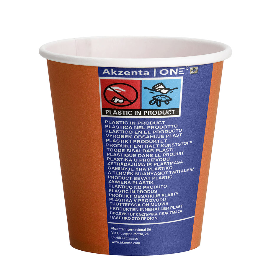 Trinkbecher aus Papier, 180 ml / 200 ml Füllmenge, hot orange (50 Stck.)