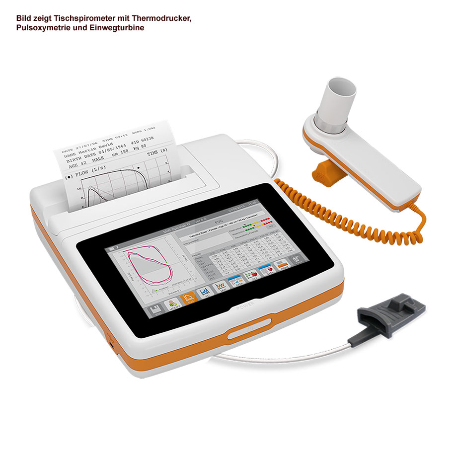 Spirolab Tischspirometer mit integriertem Thermodrucker und Puls-