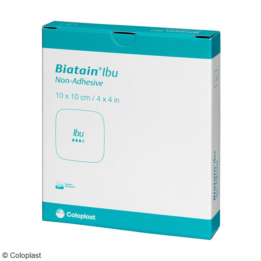 Biatain-Ibu-Schaumverband, mit 0,5mg/cm² Ibuprofen, steril, 10 x 10 cm (5 Stck.)