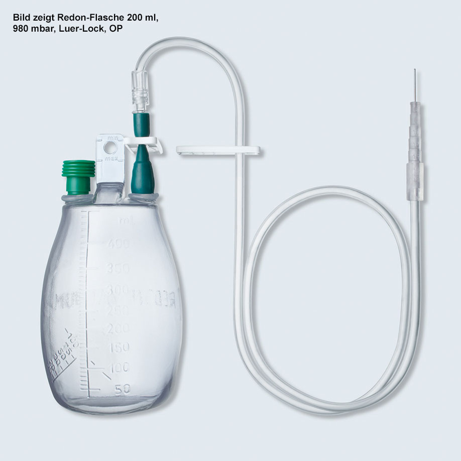 Redon-Flaschen 600 ml, 980mbar, Luer-Lock, OP, steril (30 Stck.)