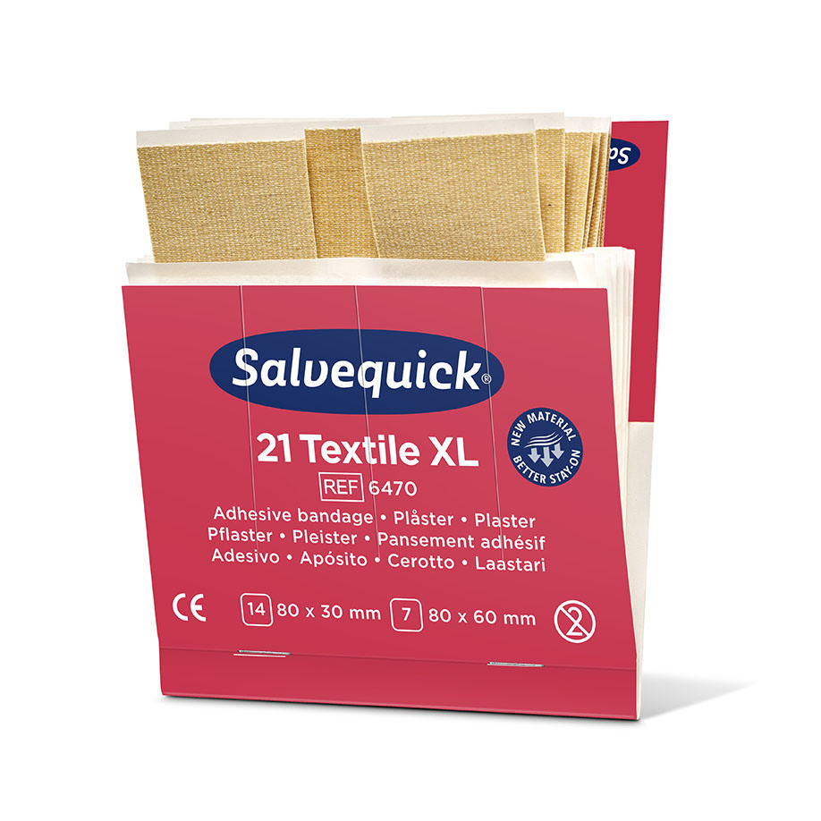 Salvequick Textilpflaster extragroß Refill (21 Strips)