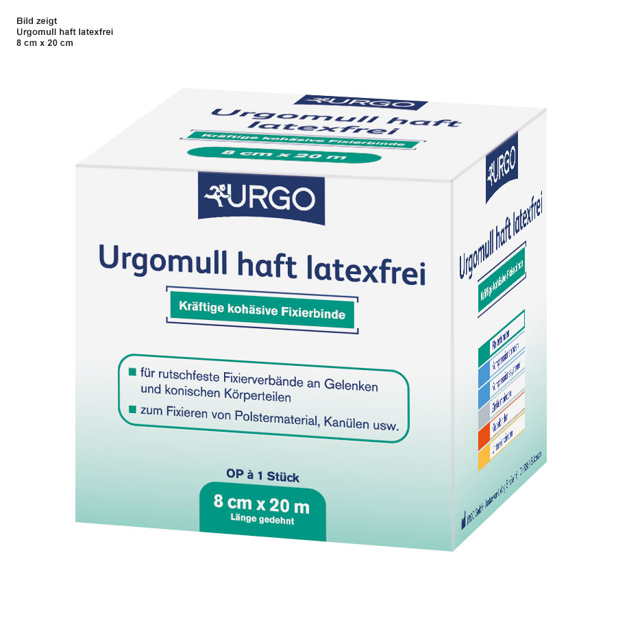 Urgomull haft latexfrei, Fixierbinde weiß, 20 m x 10 cm