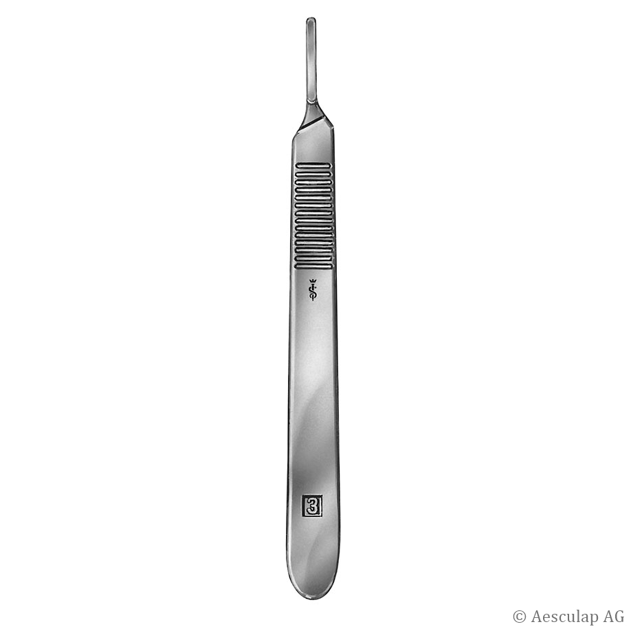 Skalpellgriff Nr. 3, gerade, 12.5 cm