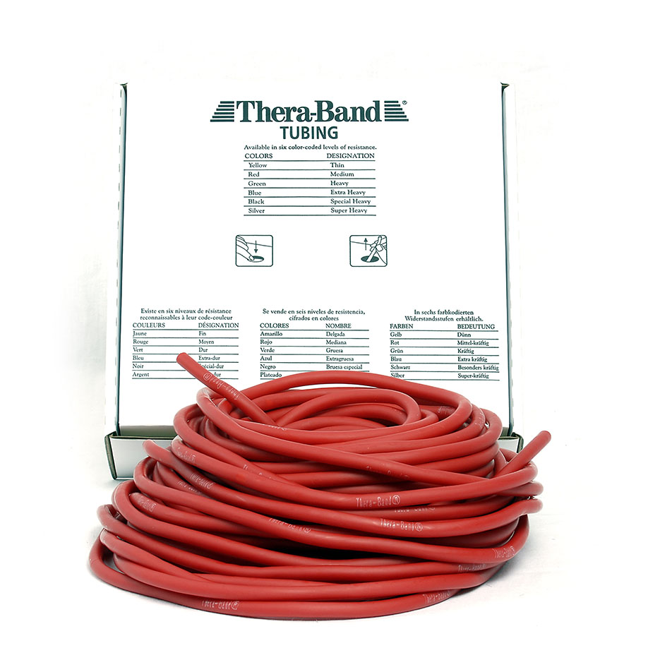 TheraBand Tubing 30,5 m, mittel stark - rot