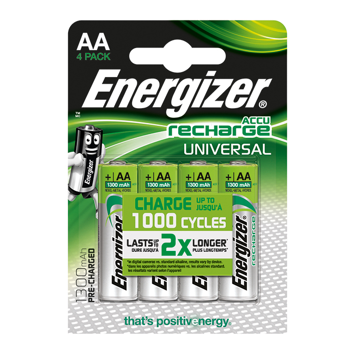 Energizer NiMH Akkumulatoren Universal Mignon AA HR6 1,2 V (4er-Pack)