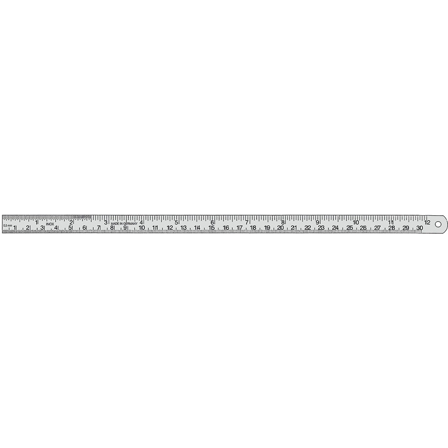Stahlmassstab, mm/Zoll, 30 cm