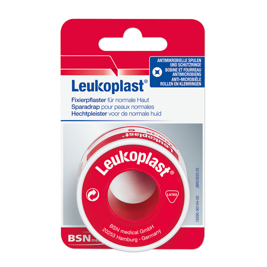 Leukoplast Rollenpflaster im Schutzring m. Eurolasche 5,0 m x 2,50 cm hautfarben