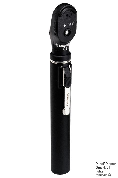 ri-mini Ophthalmoskop XL 2,5 V, schwarz, mit Griff Typ AA