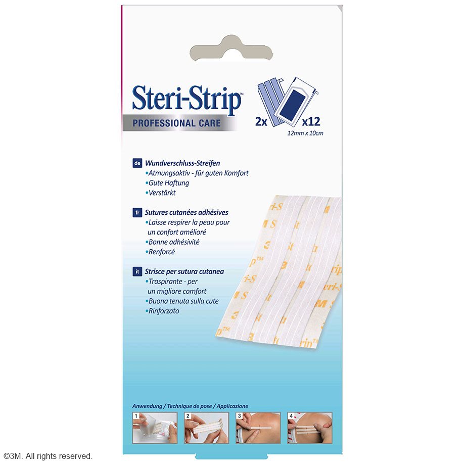 3M Steri-Strip Wundverschlussstreifen 12 x 100 mm (12 x 6 Str.)