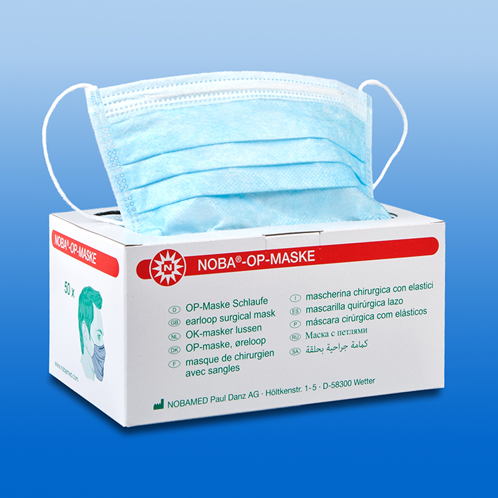 NOBA OP-Masken mit elast. Schlaufen, blau (50 Stck.)