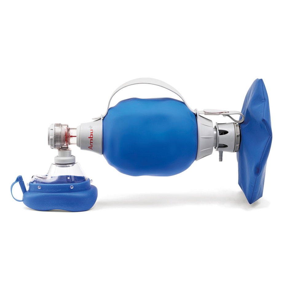 AMBU Mark IV, Beatmungsbeutel für Erwachsene und Kinder mit EMP, mit O2-Reservoirbeutel, transparenter Silikon-Gesichtsmaske Gr. 5