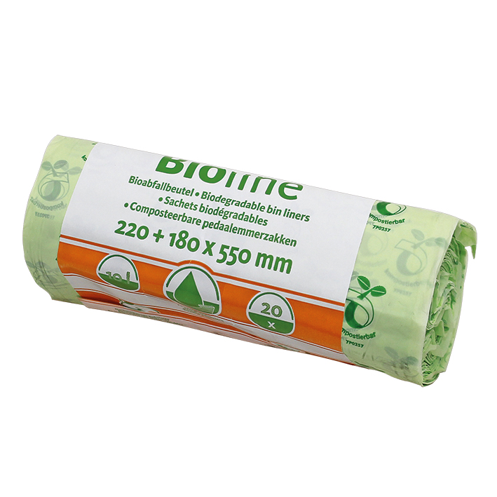 Bioline Bioabfallbeutel 10 Ltr., 220+180 x 550 x 0,018 mm (20 Stck.)