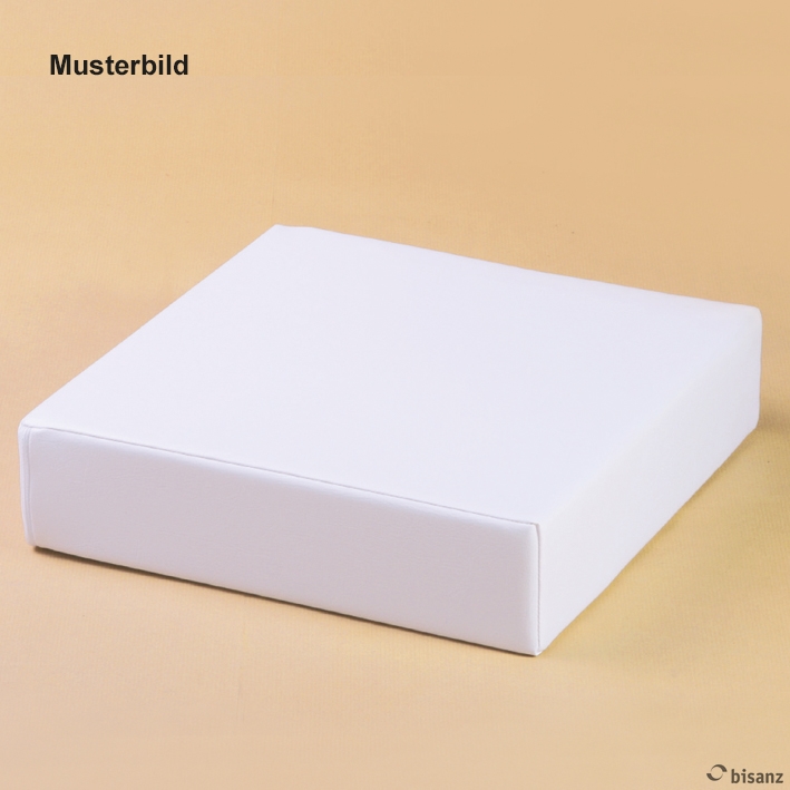 Sitzerhöhung weiß 40 x 40 x 10 cm, Kunstlederbezug mit Reißverschluss