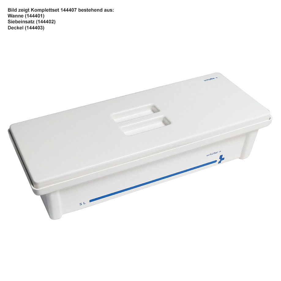 Instrumentenwanne 5 Ltr. kpl. mit Siebeinsatz und Deckel weiß