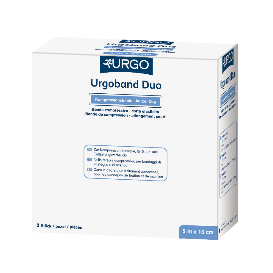 Urgoband Duo Kurzzugbinden, hautfarben, 5 m x 10 cm (2 Stck.)