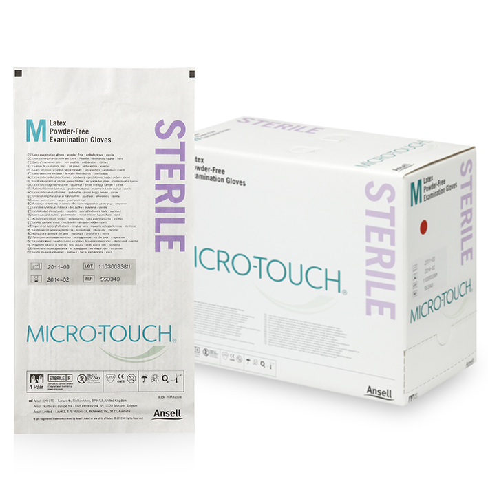 Micro-Touch sterile U.-Handschuhe, Latex, PF, Gr. M (50 Paar)