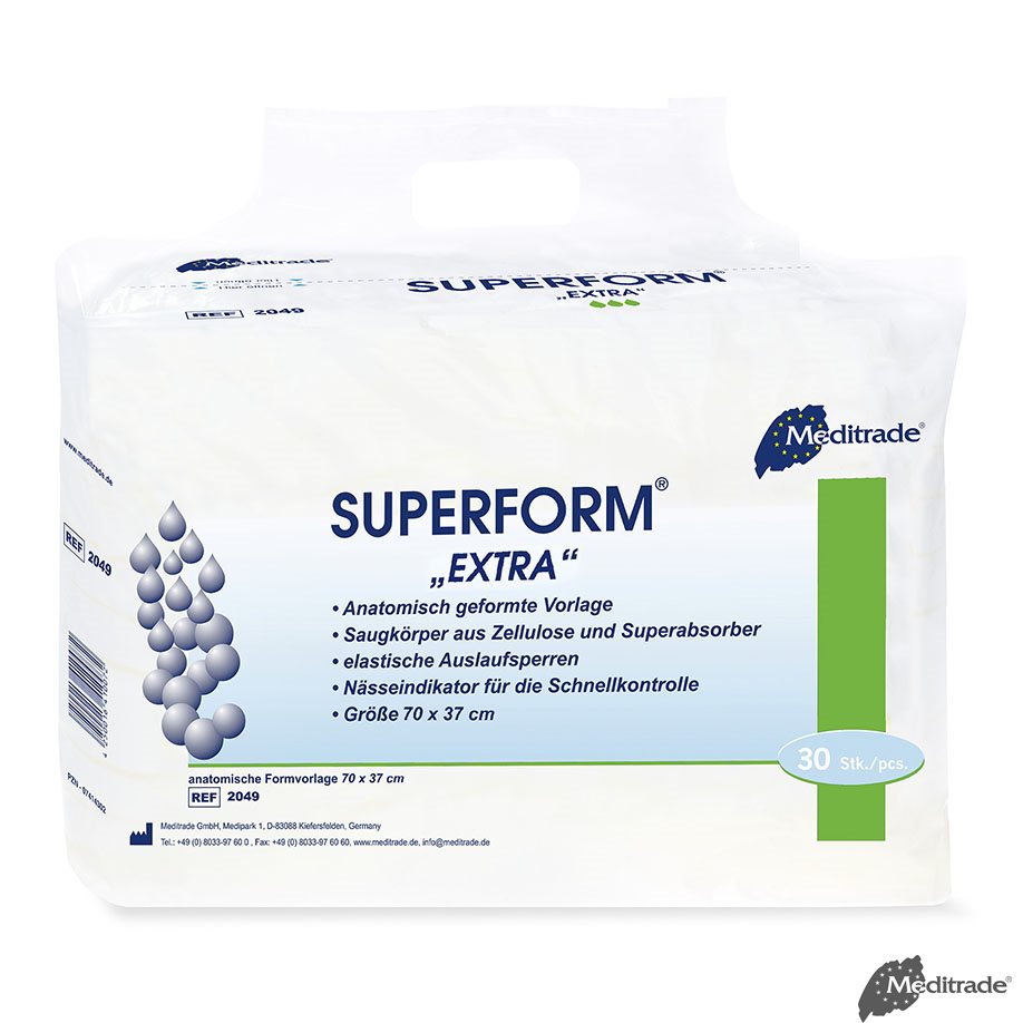 Superform Extra Inkontinenzvorlagen grün, 70 x 37 cm (4 x 30 Stck.)