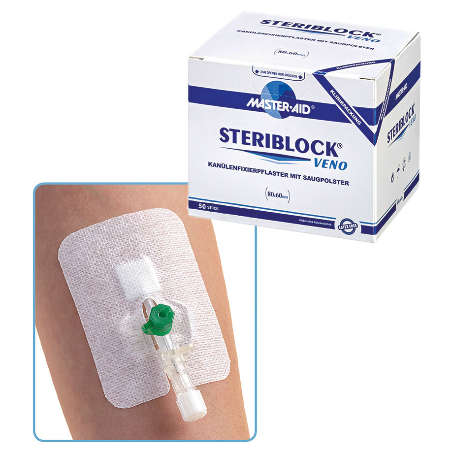 STERIBLOCK VENO Kanülenfixierpflaster steril, 8 x 6 cm (50 Stck.)
