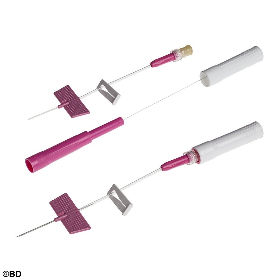 BD Saf-T-Intima Venenverweilkatheter ohne Y-Anschluss, 20 G, 1,1 x 25mm, rosa