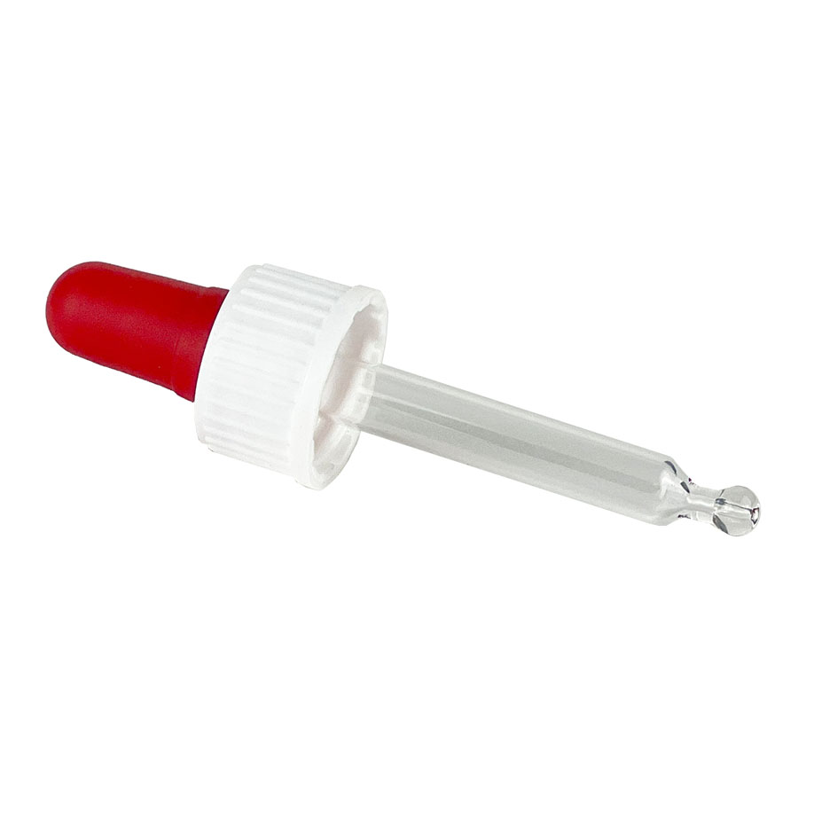 Pipettenmontur für Tropfflasche 10 ml mit Saughütchen rot
