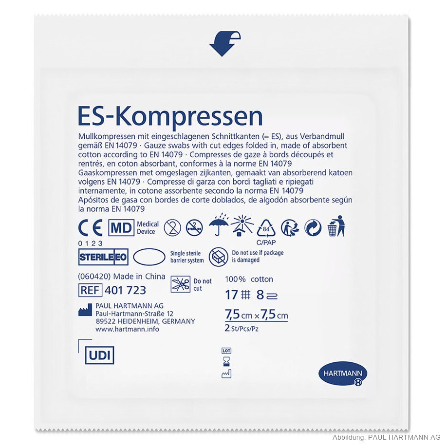ES-Kompressen steril 8-fach 7,5 x 7,5 cm (25 x 2 Stck.)