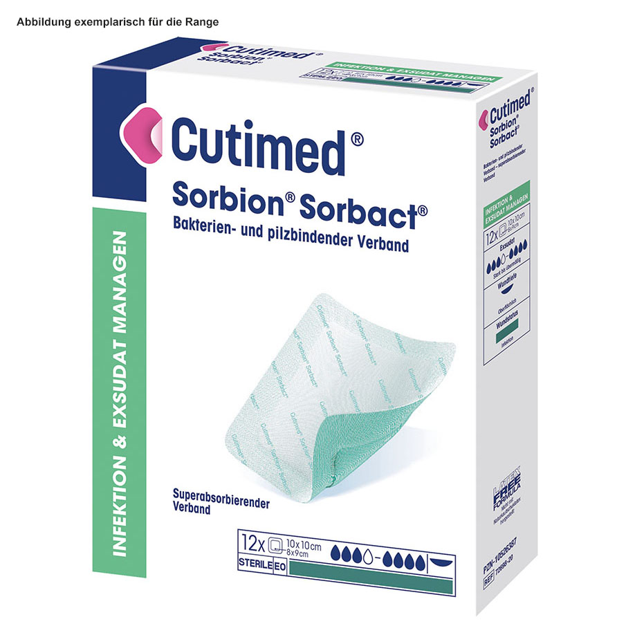 Cutimed Sorbion Sorbact Wundverband 10 x 10 cm, steril (12 Stck.)