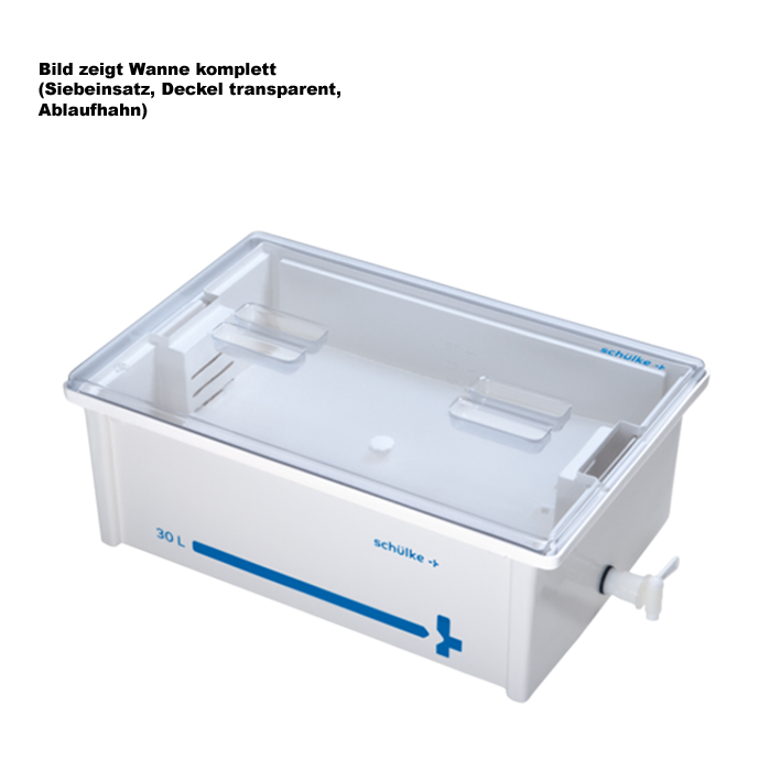 Instrumentenwanne 30 Ltr. kpl. mit Siebeinsatz und Deckel weiß