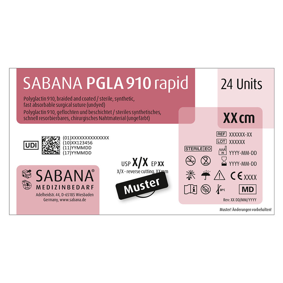 SABANA PGLA 910 rapid 4-0=1,5 ungefärbt Nahtmaterial Fadenlänge 70 cm (24 Stck.)
