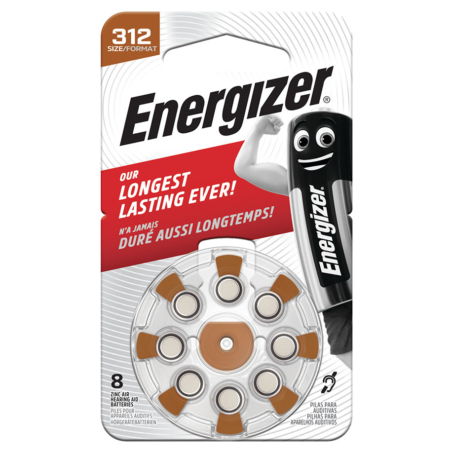 Energizer Batterie Typ 312 1,4 V für Hörgeräte (8 Stck.)