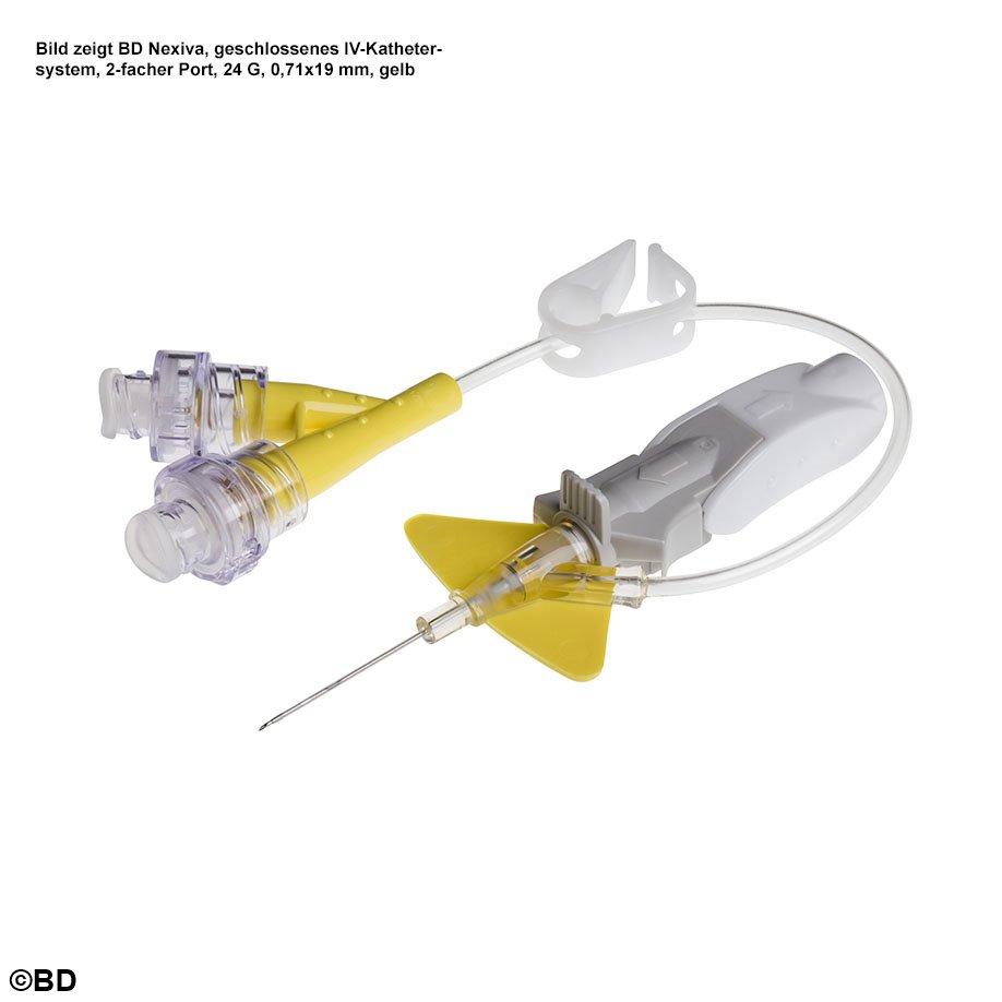 BD Nexiva, geschlossenes IV-Katheter- system, 2-facher Port, 24 G, 0,71x19 mm