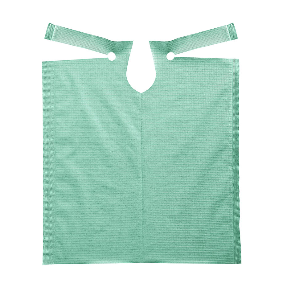 Patientenumhänge Tissue/PE, 53 x 60 cm, emerald green (80 Stck.)