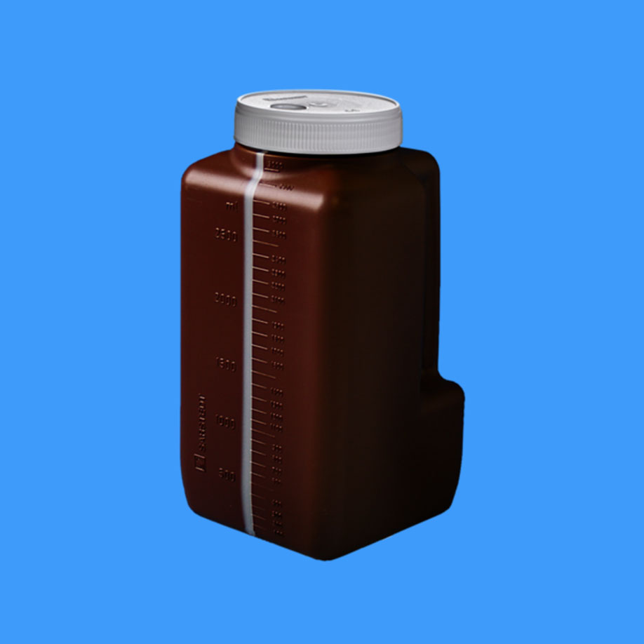 Urinsammelflasche NFT 3,0 Ltr., braun, m. transparentem Sichtstreifen (30 Stck)