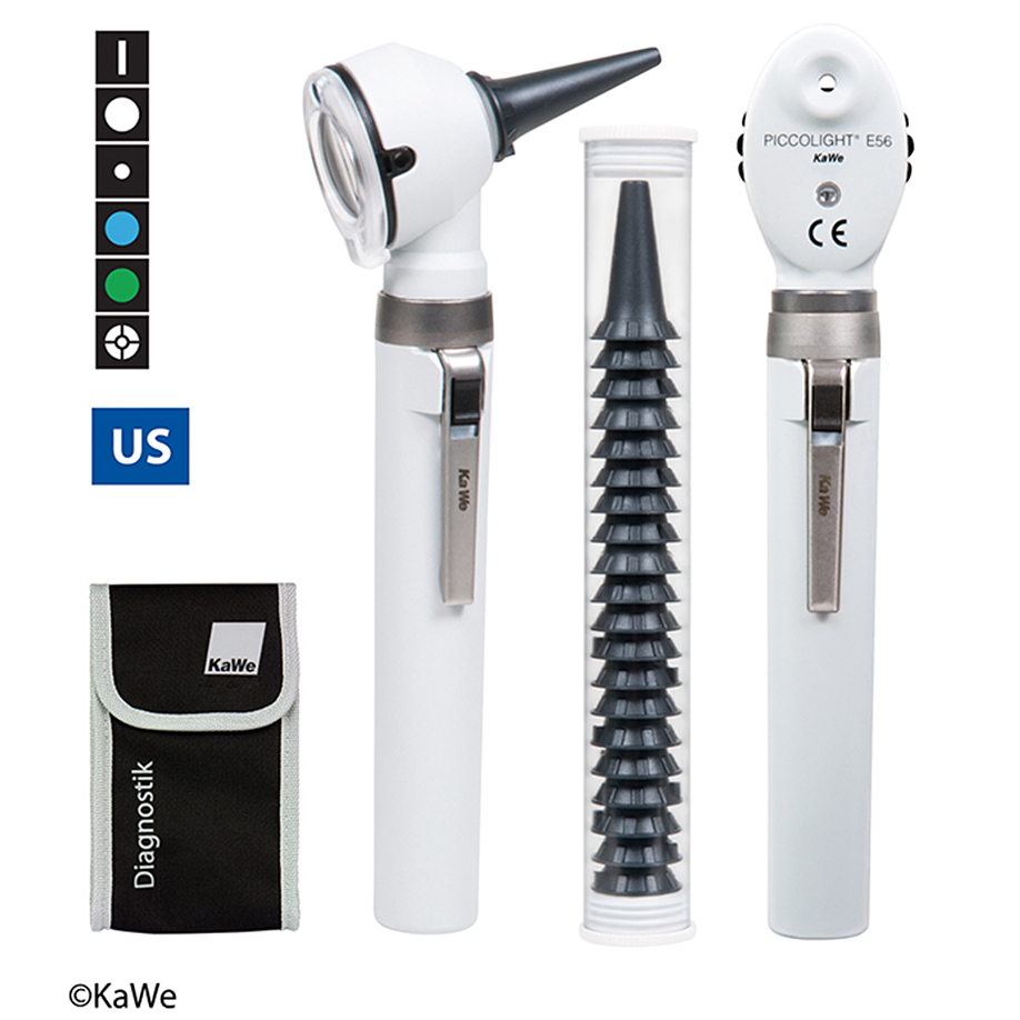 KaWe PICCOLIGHT F.O. LED/E56 LED Otoskop-/Ophthalmoskop-Set stone 2,5 V