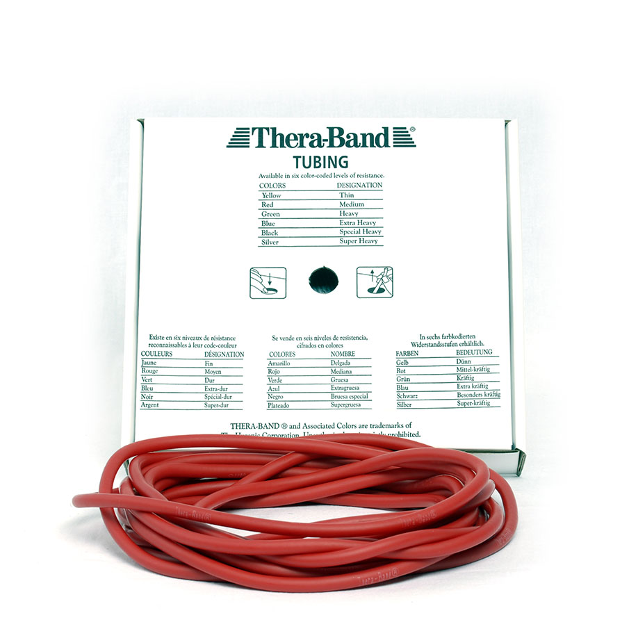 TheraBand Tubing 7,5 m, mittel stark - rot