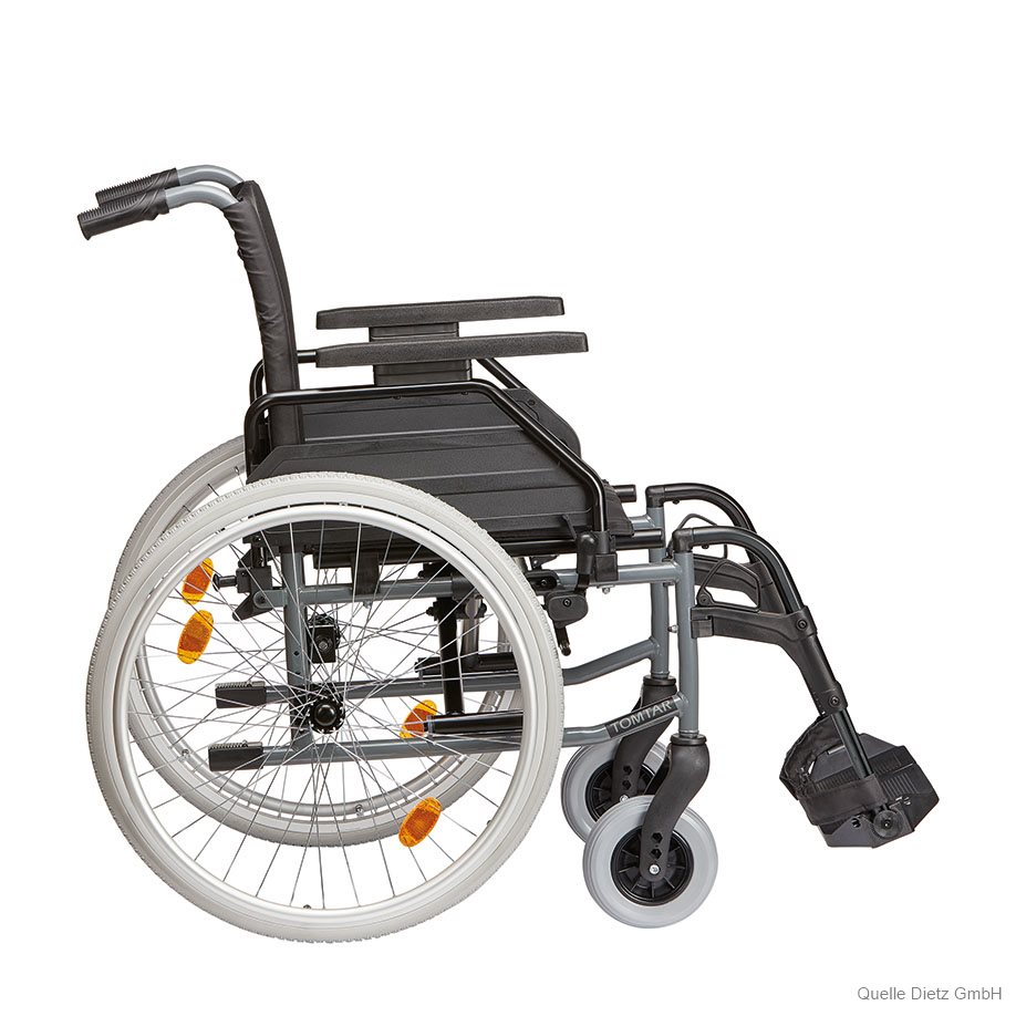 Standard-Faltrollstuhl TOMTAR MR-S Mangan Grey Metallic, Sitzbreite: 48 cm