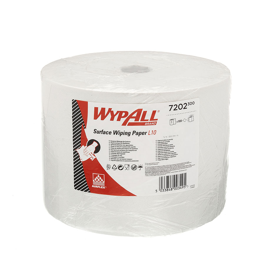 WYPALL Papierwischtücher Großrolle L 10, weiß, 23,5 x 38 cm (1 Rl. à 1000 Bl.)