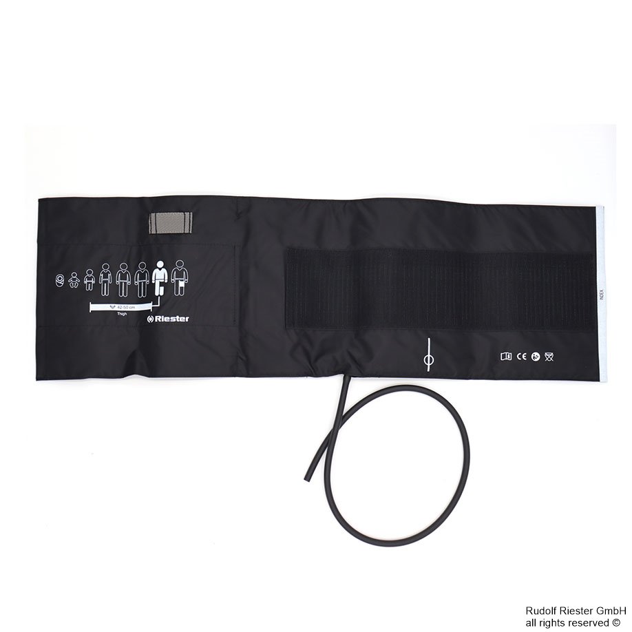 Klettenmanschette Erw. Oberschenkel, 70 x 22 cm, 1-Schlauch, schwarz