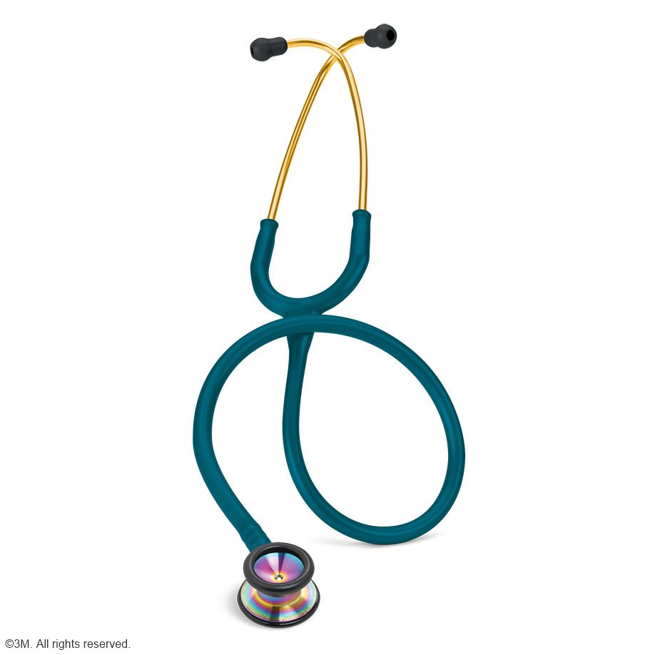 Littmann CLASSIC II Kinderstethoskop Regenbogen Edition, Schlauch karibikblau