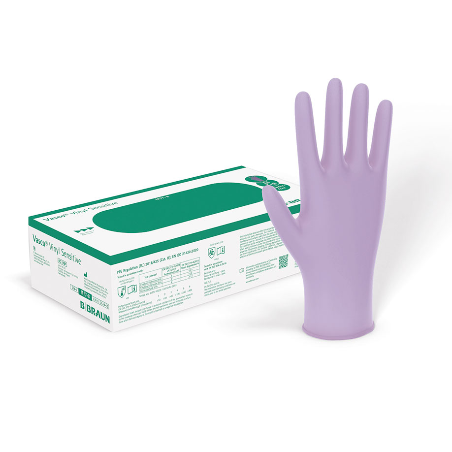 Vasco Vinyl Sensitive U.-Handschuhe Gr. M (100 Stck.)