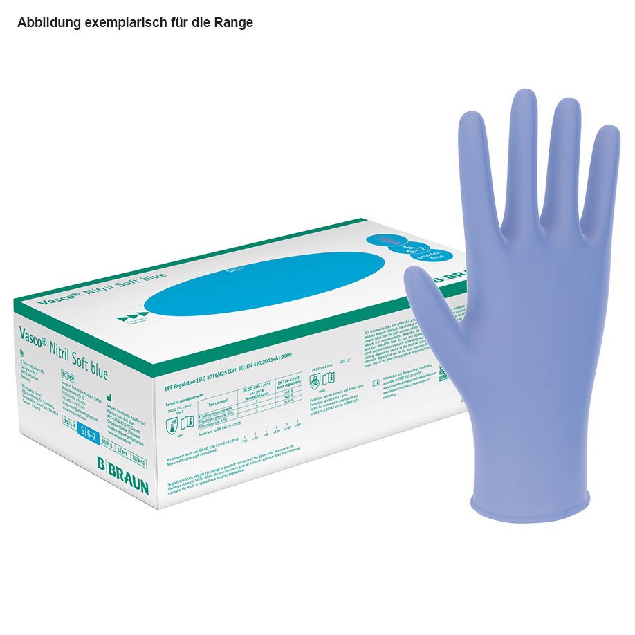 Vasco Nitril Soft blue U.-Handschuhe, PF, Gr. XL, unsteril (180 Stck.)