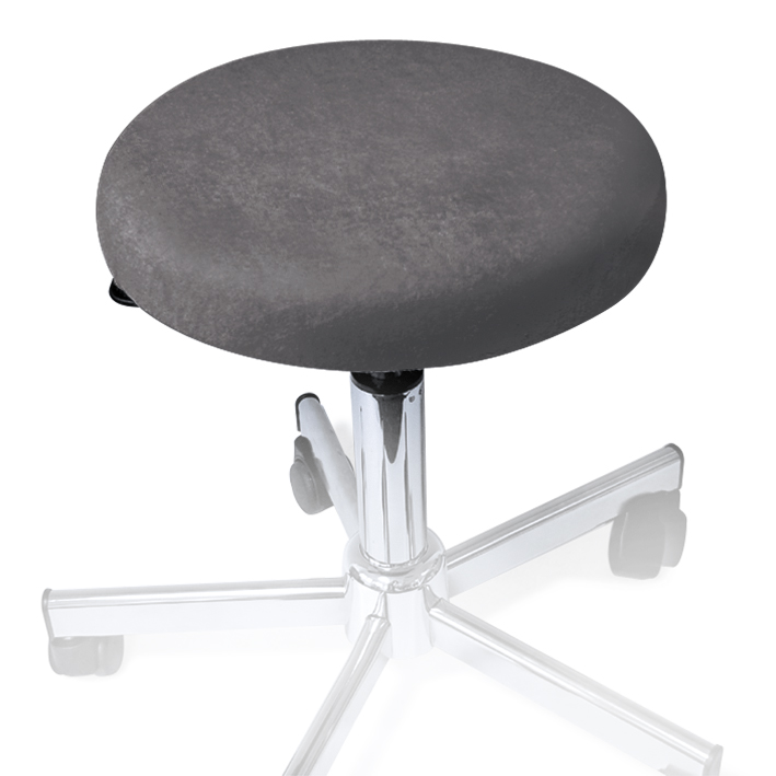 Hockerbezug Frottee graphit für Hocker 40 bis 45 cm Ø