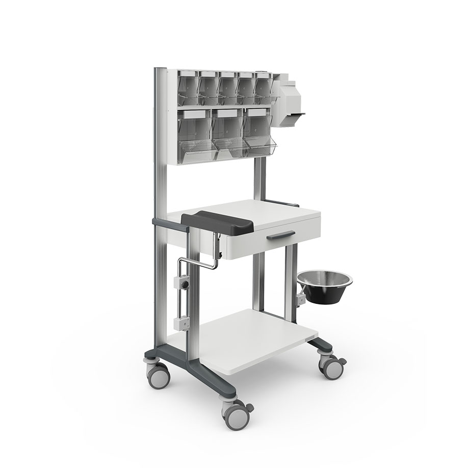 doppio 60 Funktionswagen, weiß, PicBox-Plus, mit 2 Ablageplatten,