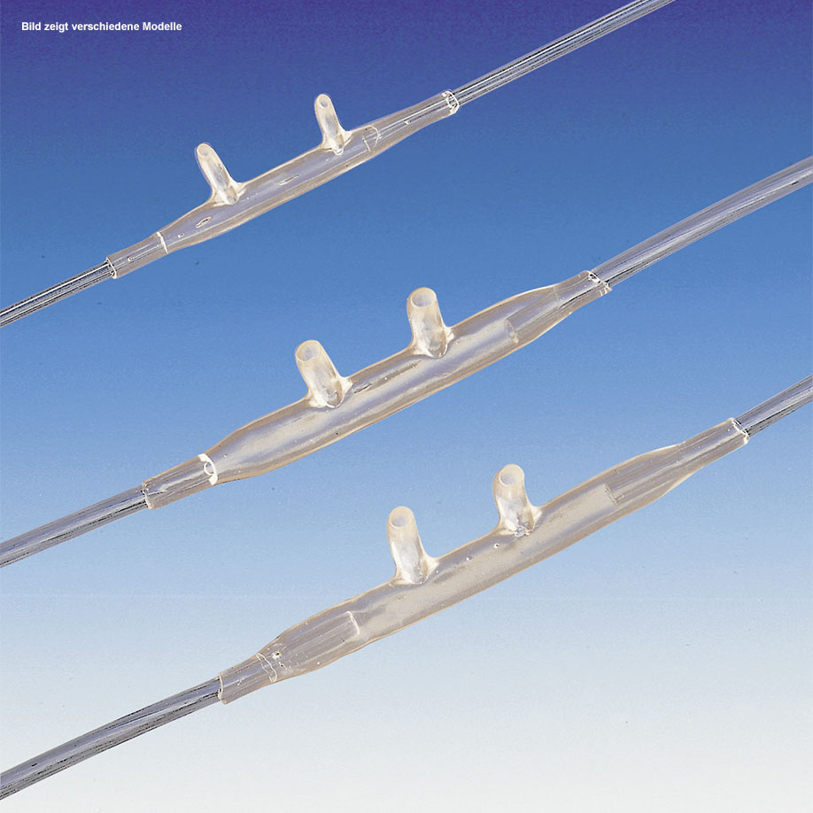 Sauerstoffbrille für Erwachsene Standard-Flow, mit Sicherheitsschlauch 213 cm Standardkonnektor, anatomisch geformter Auslass