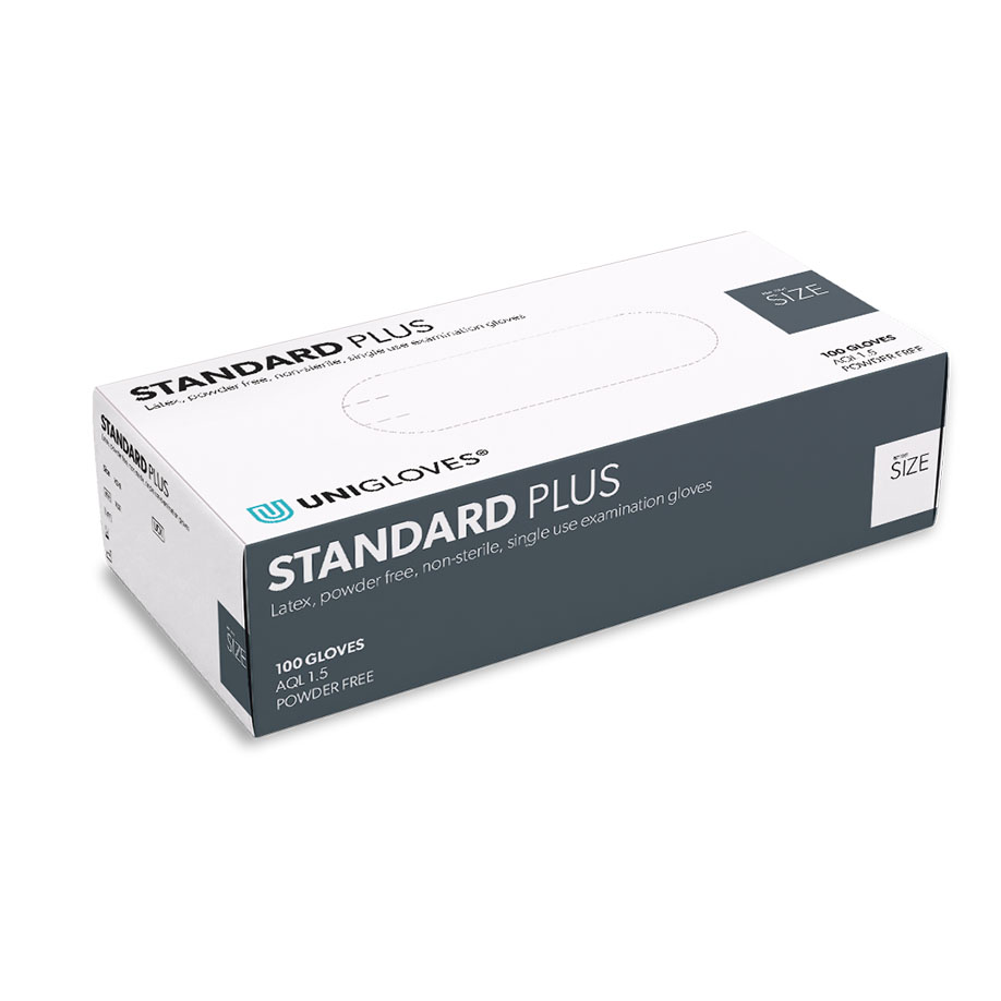 STANDARD PLUS Latex U.-Handschuhe Gr. L unsteril puderfrei natur (100 Stck.)