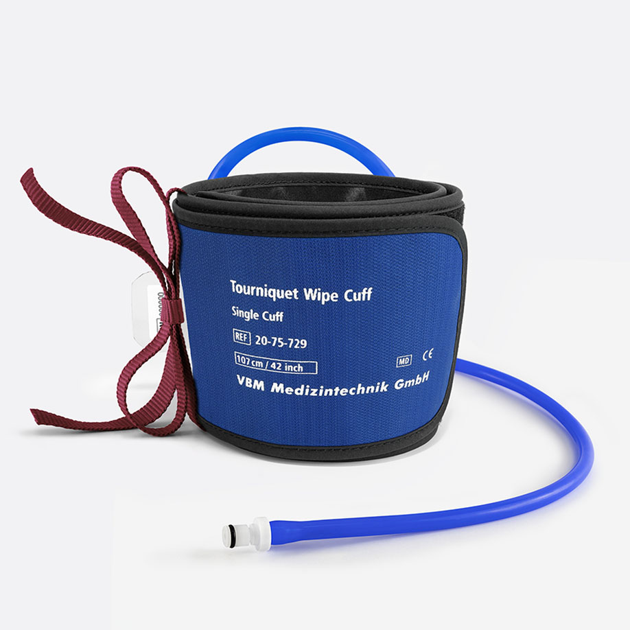 Tourniquet Wipe Cuff / Einfachmanschette wiederverwendbar 107x12cm, konische Form