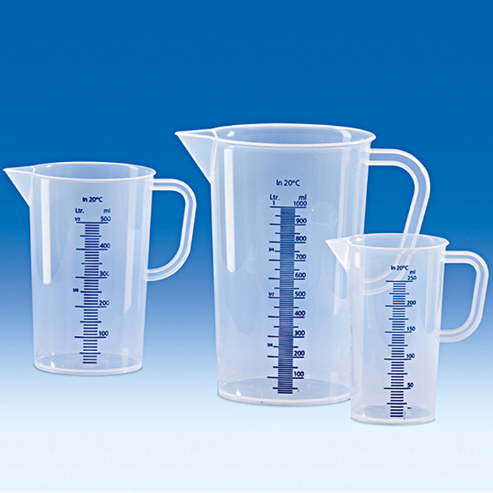 Messbecher, PP, erhabene blaue Skala, 1000 ml