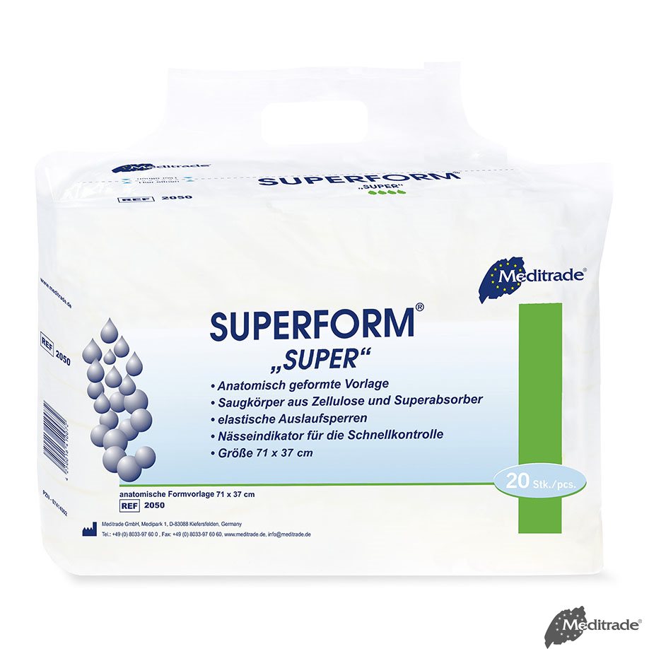 Superform Super Inkontinenzvorlagen grün, 71 x 37 cm (4 x 20 Stck.)
