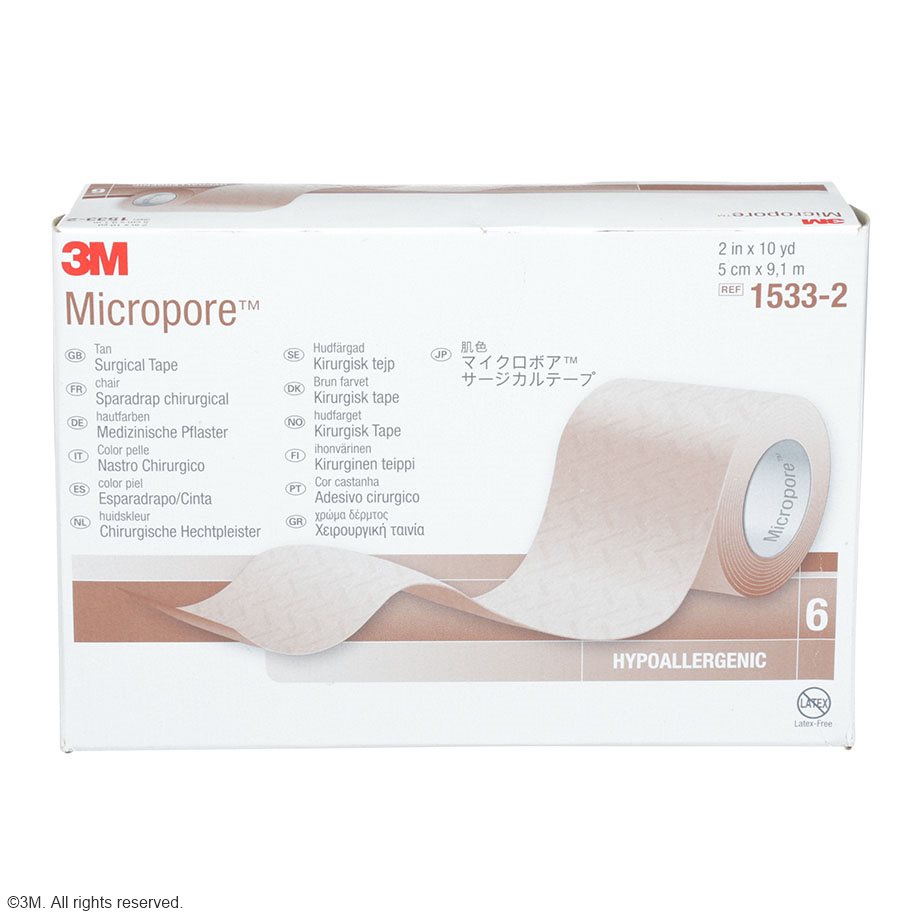 3M Micropore Vliespflaster hautfarben, 5 cm x 9,1 m (6 Stck.)