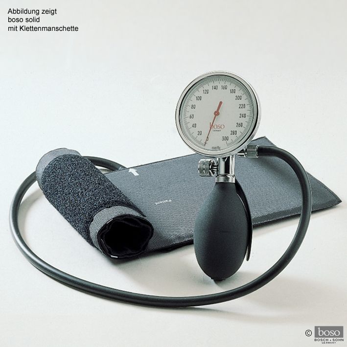 boso solid Blutdruckmessgerät Ø 60 mm, mit Hakenmanschette, Einschlauch